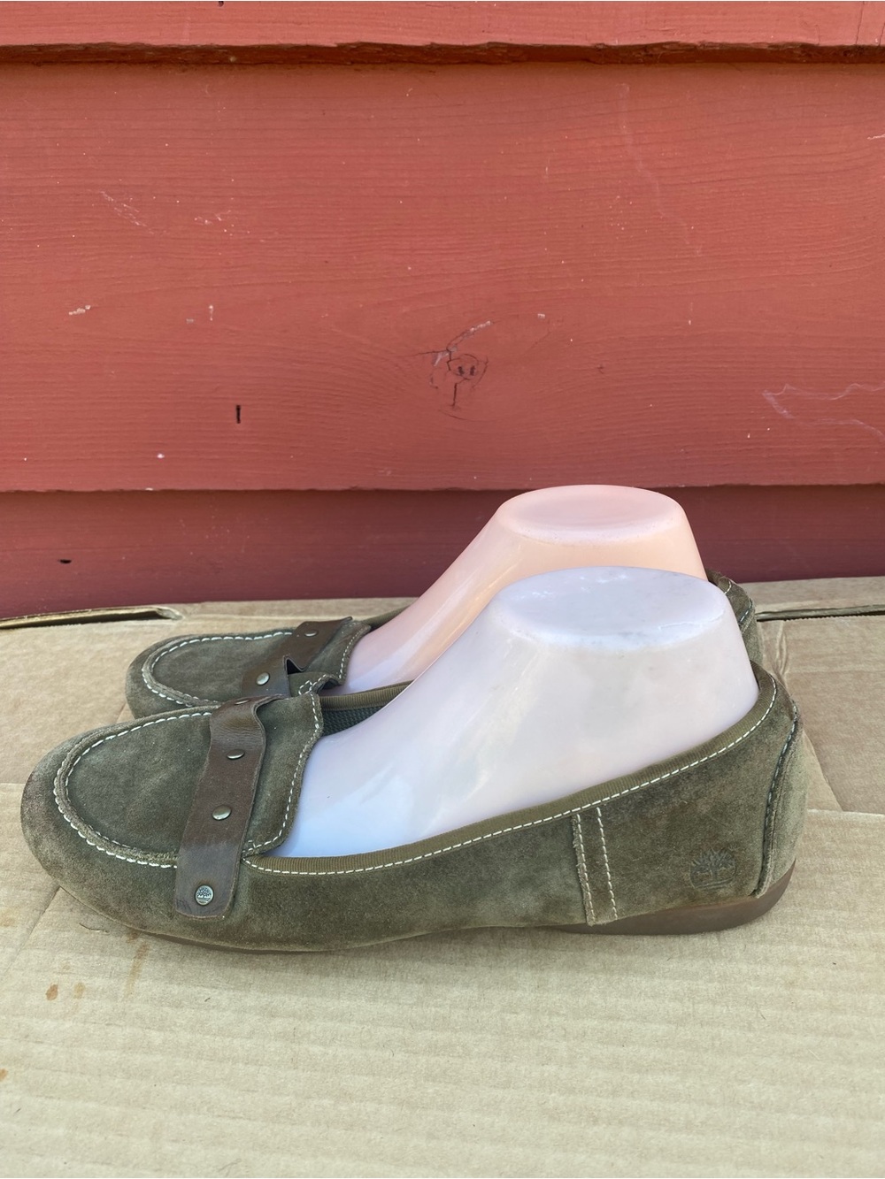 Timberland Women’s Green Suede Loafers Slip on Shoes Size 9.5